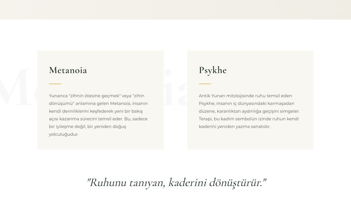 Nehir Demir: Metanoia ve Psykhe yaklaşımı