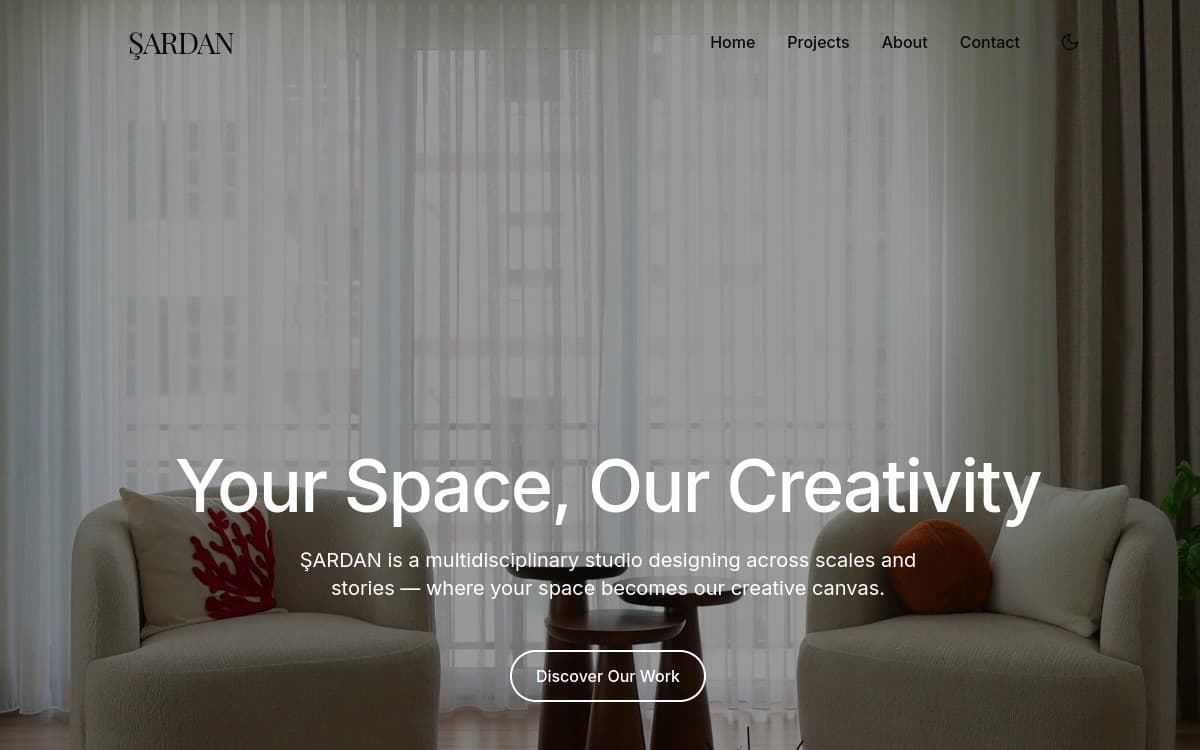 Sardan Architect web sitesi ekran görüntüsü